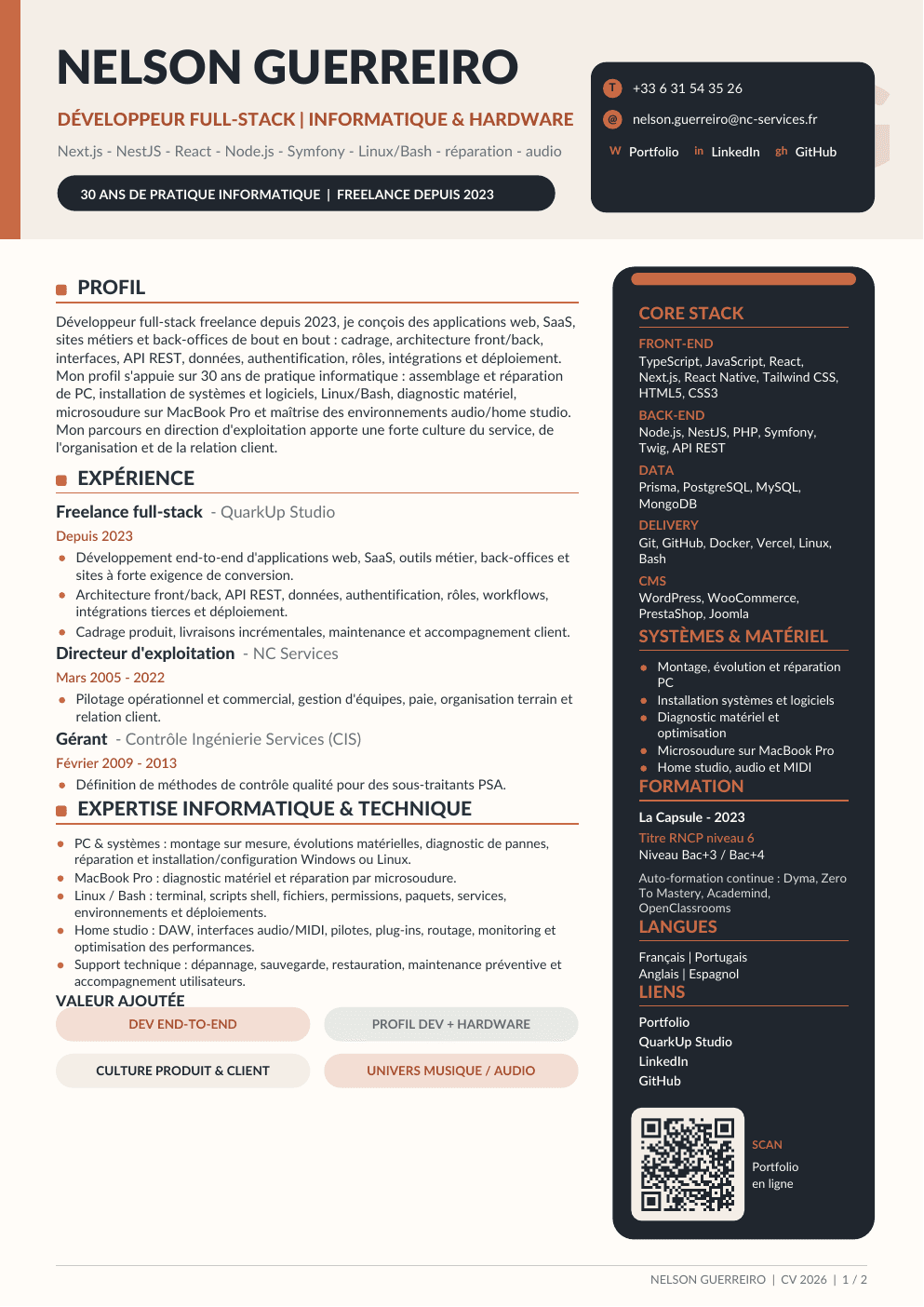 Aperçu du CV informatique & hardware